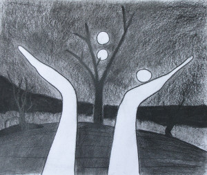 Dessins au crayon conté