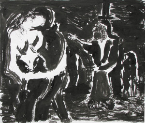 Tango, encre de Chine, Alain Ponon